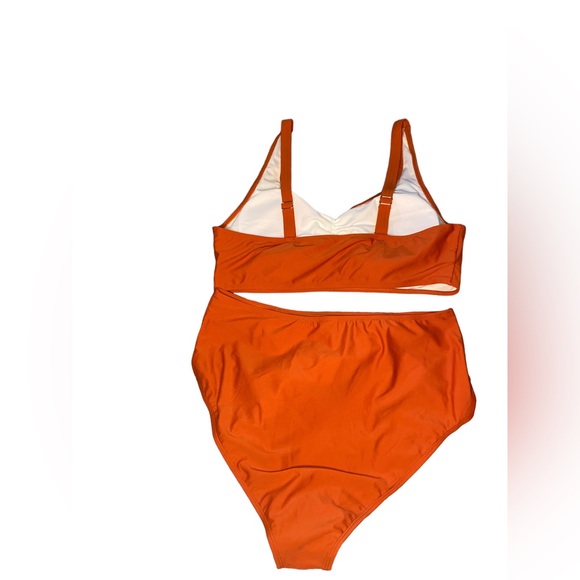 Plus Size High Waisted Swimsuits Ruched Tummy Control Bikini Set Push Up Bra NEW - Picture 2 of 15